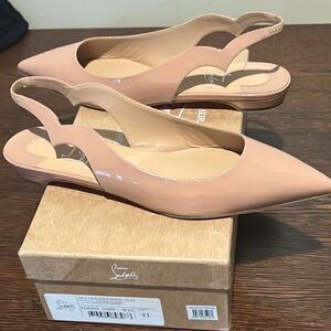 Christian Louboutin Hot Chickita Nude Slingback Flats